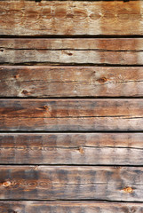 Timber wall of old wooden house