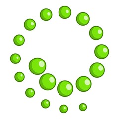 Circles twisted into spiral icon. Cartoon illustration of circles spiral vector icon for web design