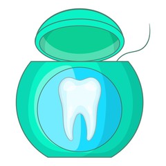 Dental floss icon. Cartoon illustration of dental floss vector icon for web design