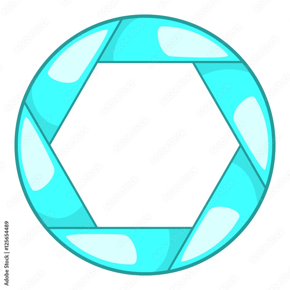 Poster camera shutter aperture icon. cartoon illustration of shutter vector icon for web design