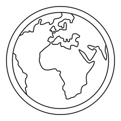 Planet Earth icon. Outline illustration of planet Earth vector icon for web