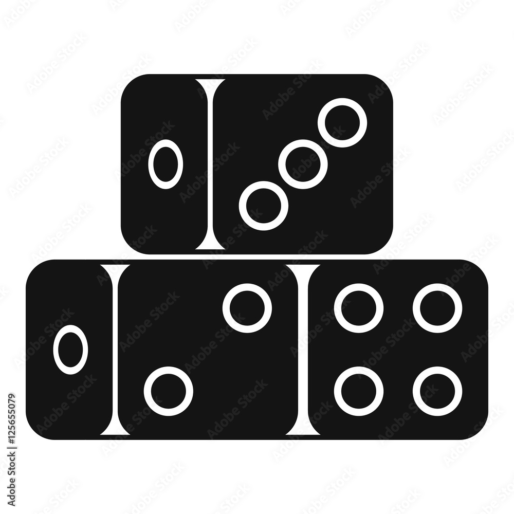 Poster three dice cubes icon. simple illustration of dice cubes vector icon for web