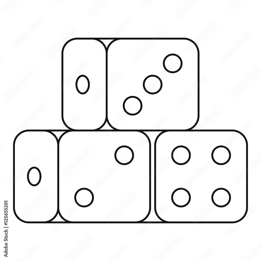 Aufkleber dice cubes icon. outline illustration of dice cubes vector icon for web