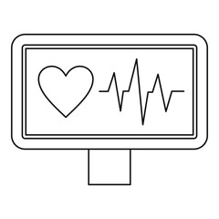 ECG monitor icon. Outline illustration of ECG monitor vector icon for web