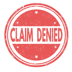 Claim denied sign or stamp