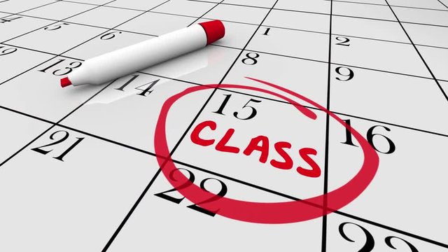 Class Course Training School Date Day Calendar 3d Animation