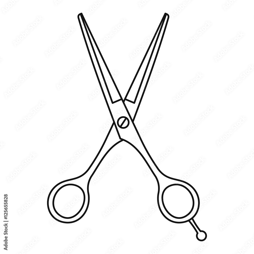 Poster scissors icon. outline illustration of scissors vector icon for web