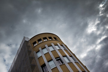 Classic building and scaffolding