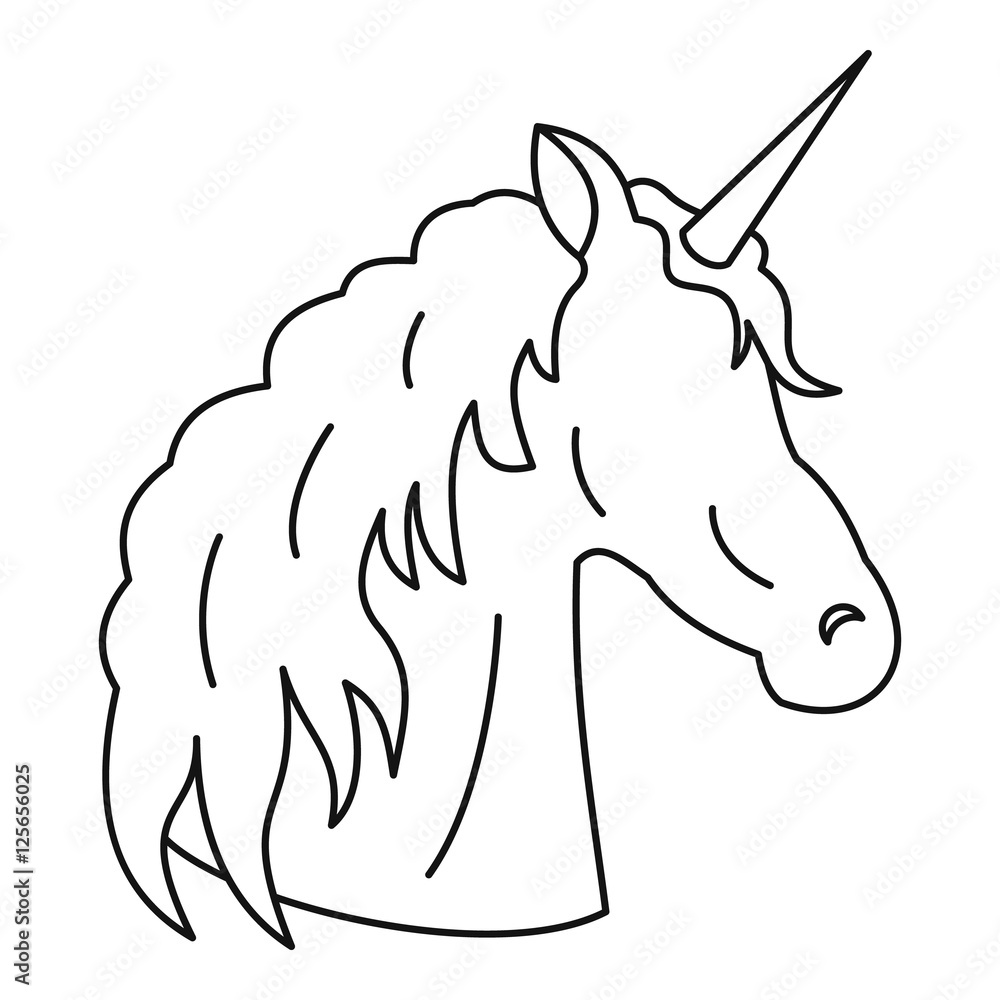 Poster unicorn icon. outline illustration of unicorn vector icon for web