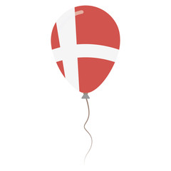 Obraz premium Kingdom of Denmark national colors isolated balloon on white background. Independence day patriotic poster. Flat style National day vector illustration.