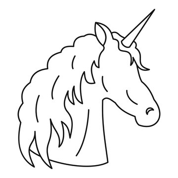 Unicorn icon. Outline illustration of unicorn vector icon for web