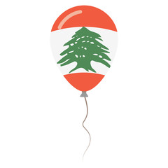 Lebanese Republic national colors isolated balloon on white background. Independence day patriotic poster. Flat style National day vector illustration.