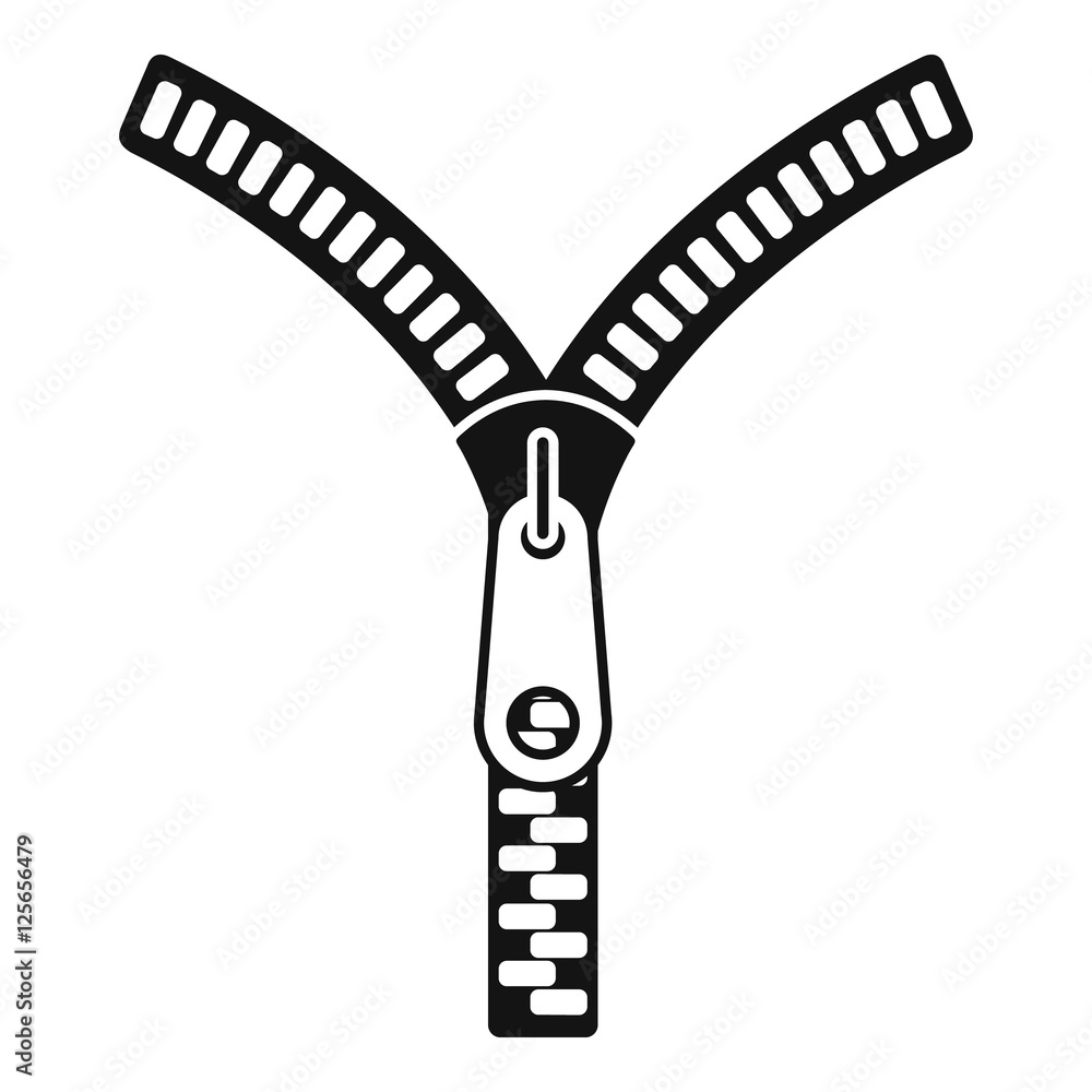 Poster zipper with lock icon. simple illustration of zipper with lock vector icon for web