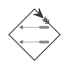 silhouette forming square with arrow and arrows inside vector illustration