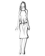Stylized fashion model figure