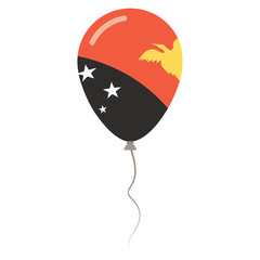 Independent State of Papua New Guinea national colors isolated balloon on white background. Independence day patriotic poster. Flat style National day vector illustration.