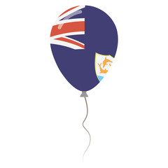Obraz premium Anguilla national colors isolated balloon on white background. Independence day patriotic poster. Flat style National day vector illustration.