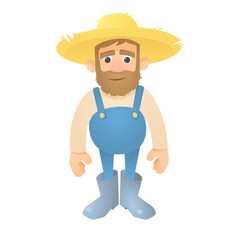 Farmer icon. Flat illustration of farmer vector icon for web