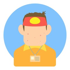 Avatar teen seller icon. Flat illustration of avatar teen seller vector icon for web