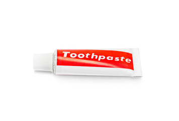 toothpaste tube isolated on white background