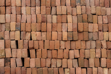 Fototapeta premium Stack of construction bricks, Mandalay, Myanmar
