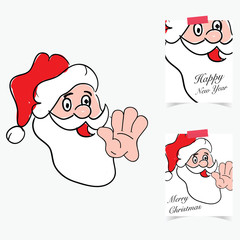 happy new year 2017 with santa clause in colorful illustration