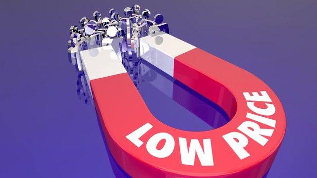Low Prices Sale Attracting Customers Magnet Words 3d Animation