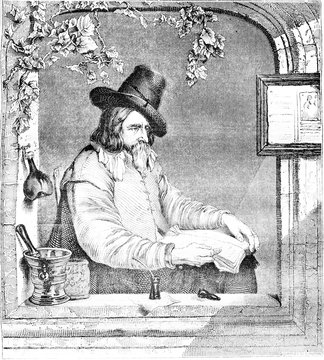Gabriel Metsu, Dutch school, vintage engraving.