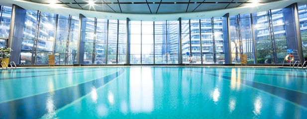 bright indoors swimming pool
