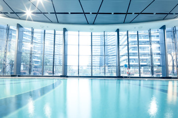 bright indoors swimming pool