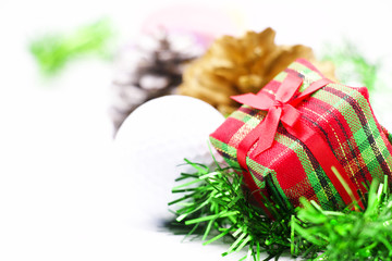 Christmas gift with golf ball