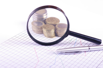 Geld, Euromünzen und Scheine