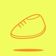 Cute baby shoes icon in trendy flat style isolated on color background. Baby symbol for your design, logo, UI. Vector illustration, EPS10. Line style. 