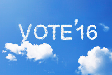 Fototapeta premium VOTE'16 cloud word on sky.