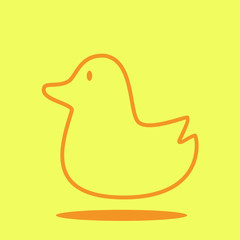 Rubber duck baby toys cute icon in trendy flat style isolated on color background. Baby symbol for your design, logo, UI. Vector illustration, EPS10. Line style. 