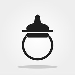 Baby pacifier cute icon in trendy flat style isolated on color background. Baby symbol for your design, logo, UI. Vector illustration, EPS10. Monochrome style.