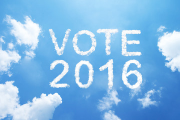 Naklejka na ściany i meble Vote 2016 cloud word on sky.