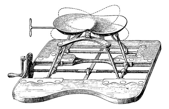 Apparatus for lithotripsy, the seat being high, vintage engravin