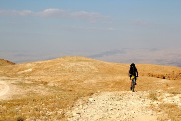 Cyclist in Desert