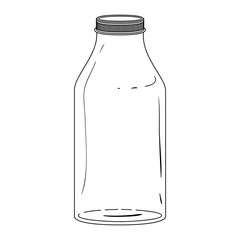 silhouette glass bottle with lid vector illustration