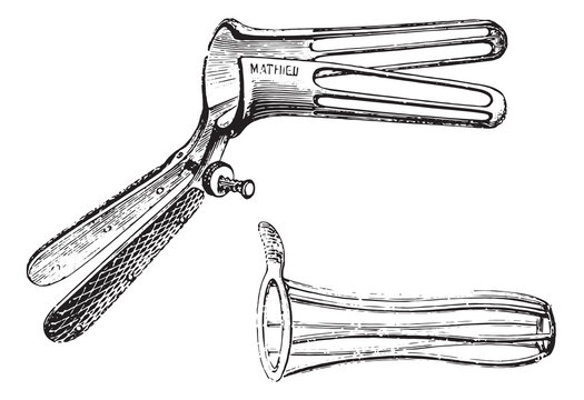Speculum bath, vintage engraving.