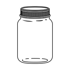 silhouette jar of jam with lid vector illustration