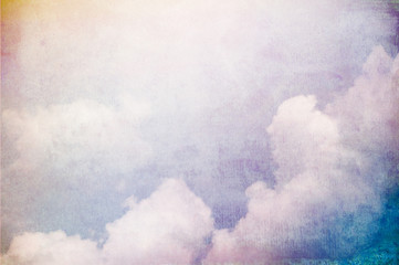 Obraz premium Vintage clouds with watercolor background