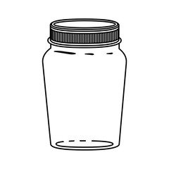 silhouette jar of jam with lid vector illustration