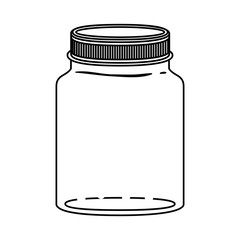 silhouette jar of jam with lid vector illustration
