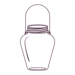 silhouette glass jar decorative with handle vector illustration