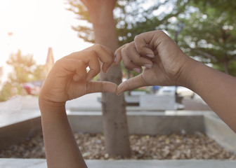 heart shape her hand's
