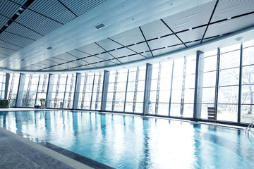 bright indoors swimming pool