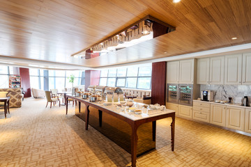 interior of dining room in modern gym