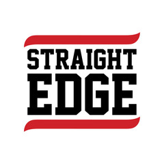 straight edge black red text